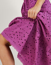 Fabiola Broderie Dress, Purple (PURPLE), large