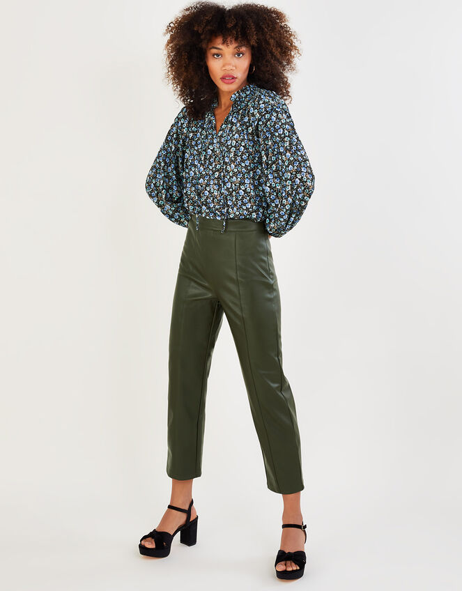 Cora PU Culottes with Recycled Polyester, Green (GREEN), large