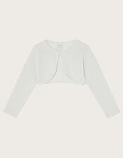 Maeve Sparkle Scallop Cardigan, Silver (SILVER), large