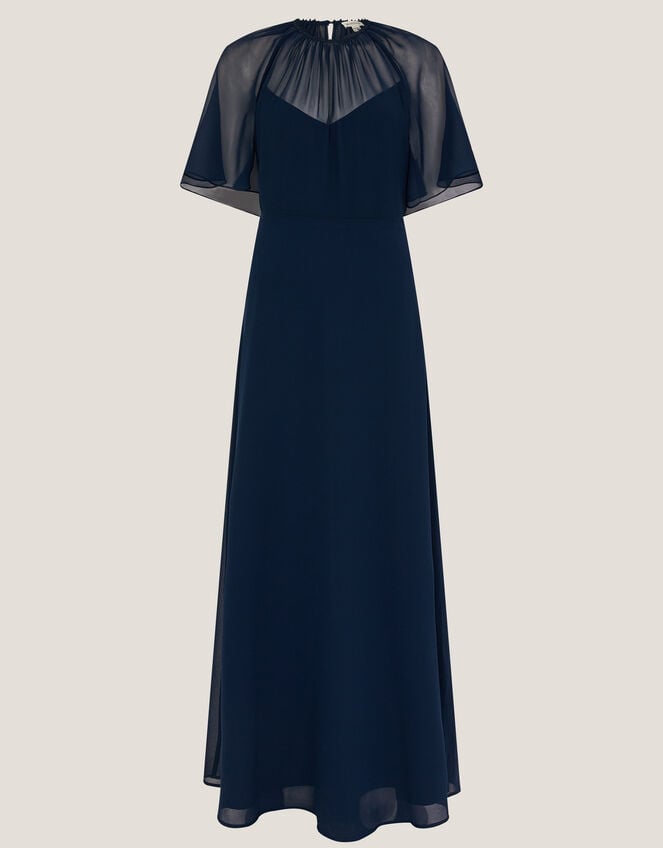 Mona Angel Sleeve Maxi Dress, Blue (NAVY), large