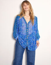 East Leona Paisley Print Blouse, Blue (BLUE), large