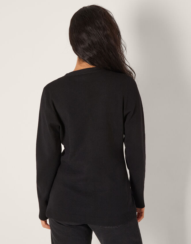 Coleen Plain Cardigan, Black (BLACK), large