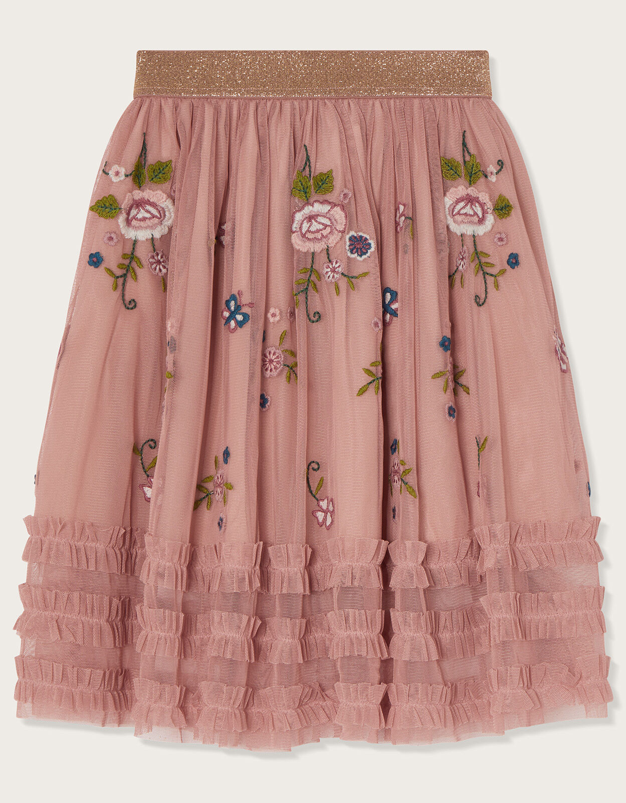 Embroidered Midi Skirt Pink Girls Skirts Monsoon US