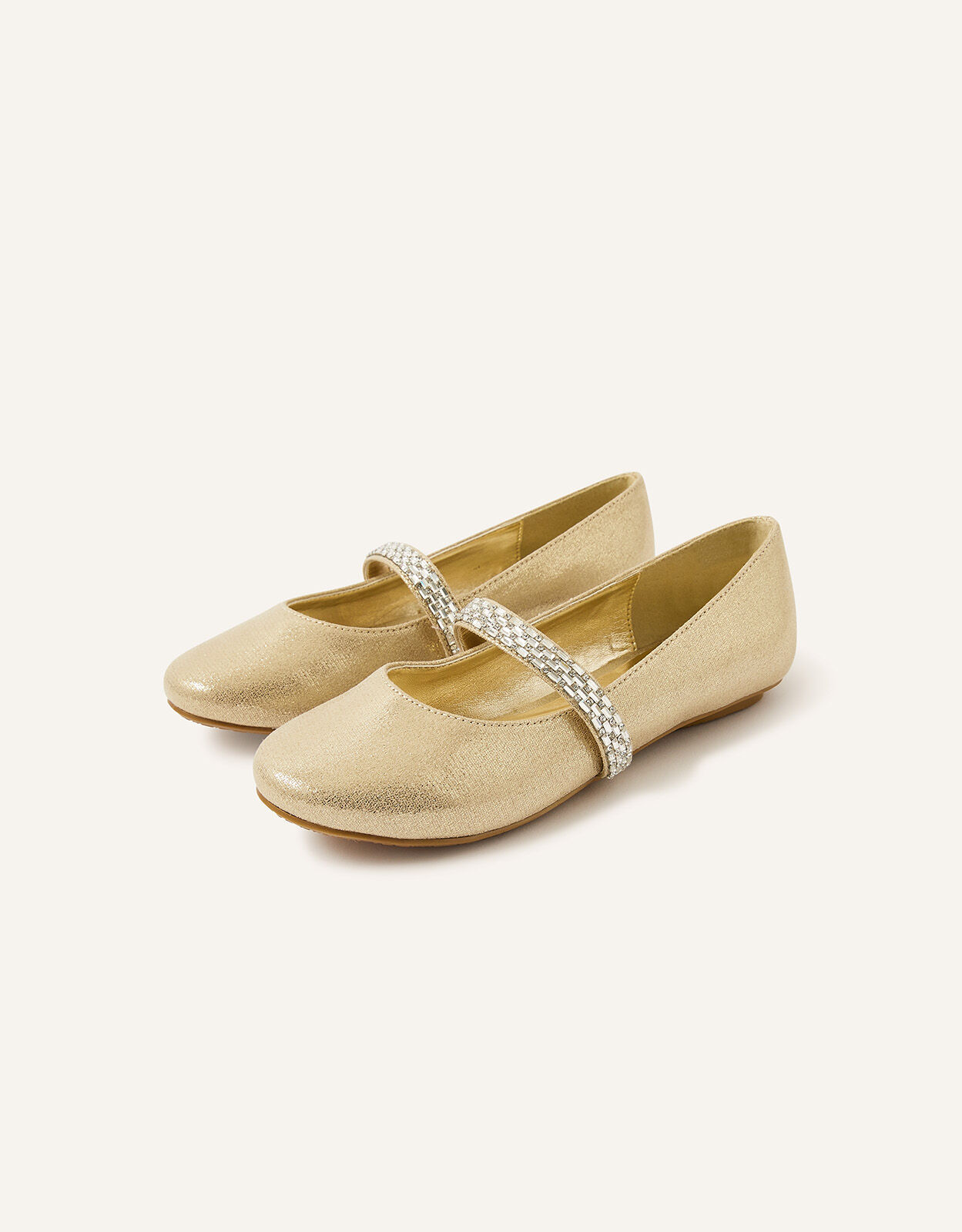 Girls gold cheap ballet pumps