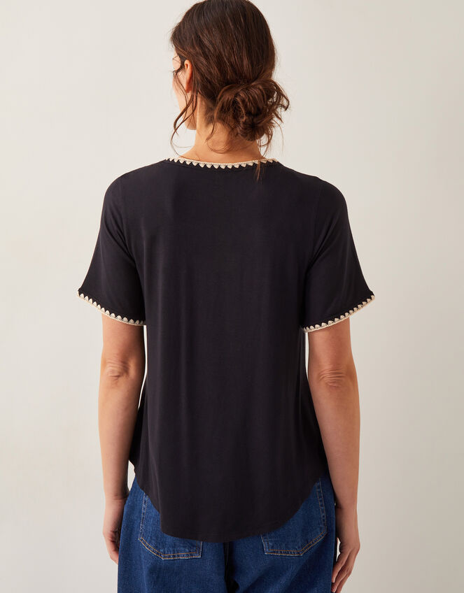 Tilly Trim Jersey T-Shirt , Black (BLACK), large