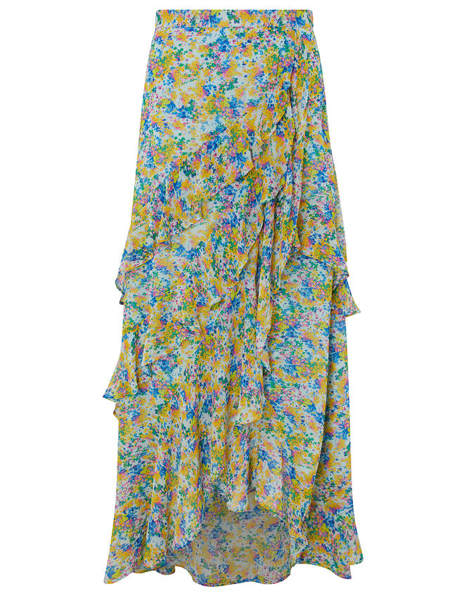 Helen Dealtry Louis Floral Wrap Skirt, Blue (BLUE), large