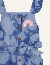 Sequin Rainbow Tie Dye Playsuit, Blue (BLUE), large