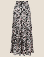 Evissia Printed Skirt, Black (BLACK), large