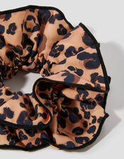 Leopard Print Hair Scrunchie, , large