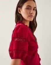 Wendy Tiered Midi Dress, Red (RED), large