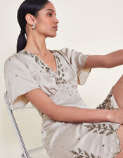 Aurora Embellished Mini Dress, Grey (GREY), large