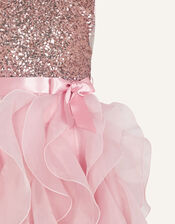 Cancan Sequin Ruffle Dress, Pink (PINK), large
