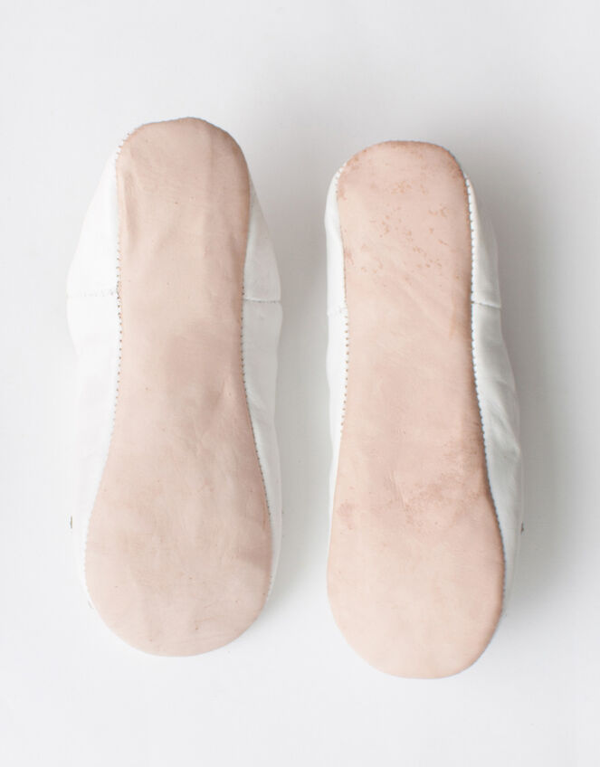 Bohemia Design Moroccan Babouche Sequin Slippers, White (WHITE), large