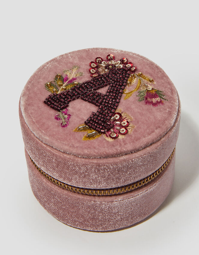 Initial Embellished Jewellery Box, Pink (PINK), large