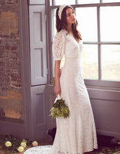 Nicky Beaded Lace Bridal Dress, Ivory (IVORY), large