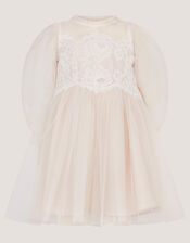 Baby Paige Lace Party Dress, White (WARM IVORY), large