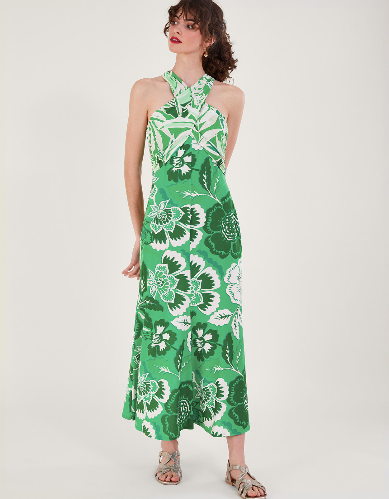 Botanical print maxi dress 2025