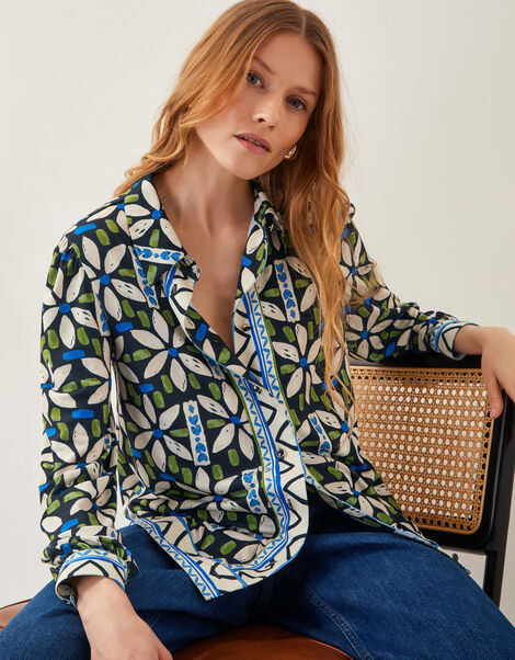 Nikita Floral Jersey Shirt, Black (BLACK), large