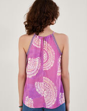 Tie Strap Print Cami Top, Purple (LILAC), large