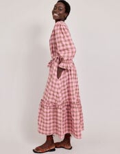 East Alyessia Woven Gingham Midi Dress, Multi (MULTI), large