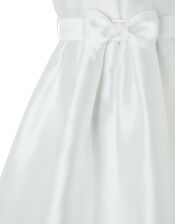 Henrietta Duchess Twill Occasion Dress, Ivory (IVORY), large
