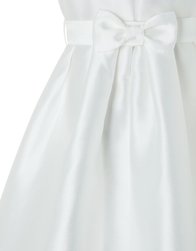 Henrietta Duchess Twill Occasion Dress, Ivory (IVORY), large