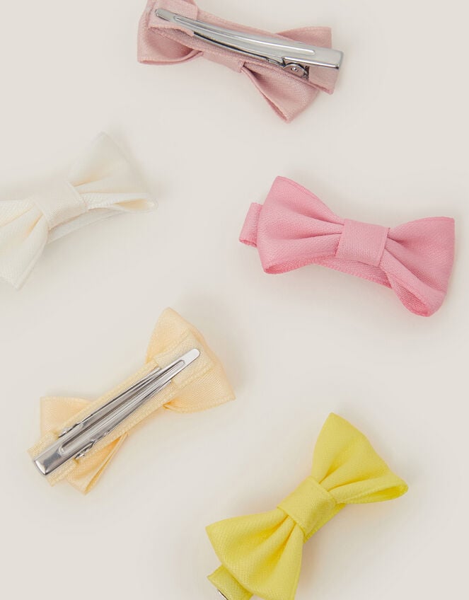 5-Pack Mini Bow Hair Clips, Yellow (YELLOW), large