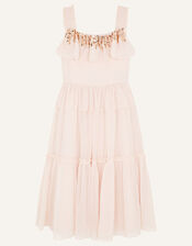 Sequin Tiered Maxi Dress, Natural (CHAMPAGNE), large