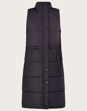 Holley Padded Longline Gilet, Grey (CHARCOAL), large