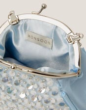 Sequin Embellished Clip Frame Bag, , large