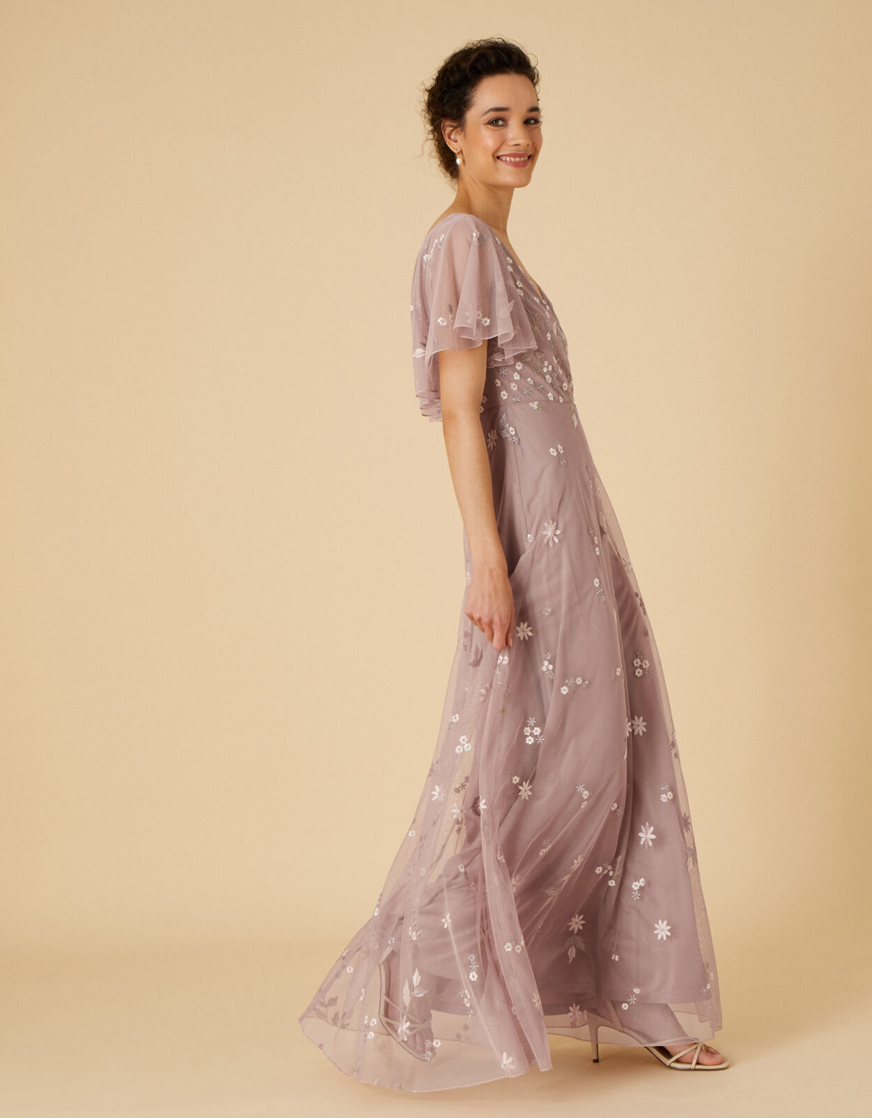 Rhonda Embellished Maxi Dress Brown 