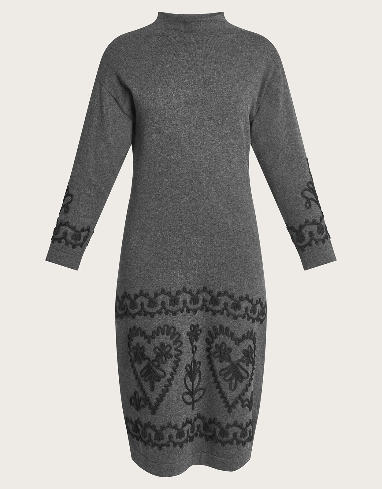 Cornelli Embroidered Jumper Dress Grey