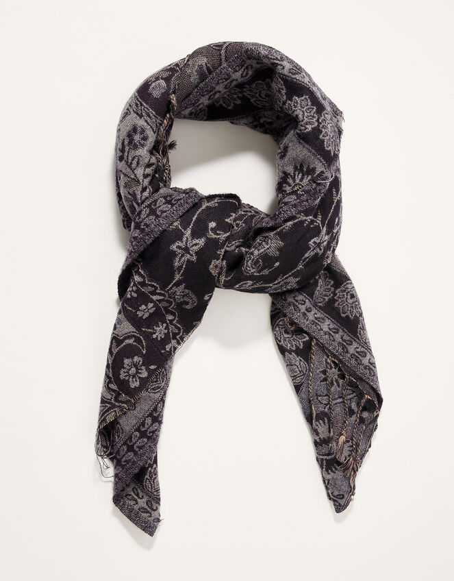 Paisley Jacquard Heritage Blanket Scarf , , large