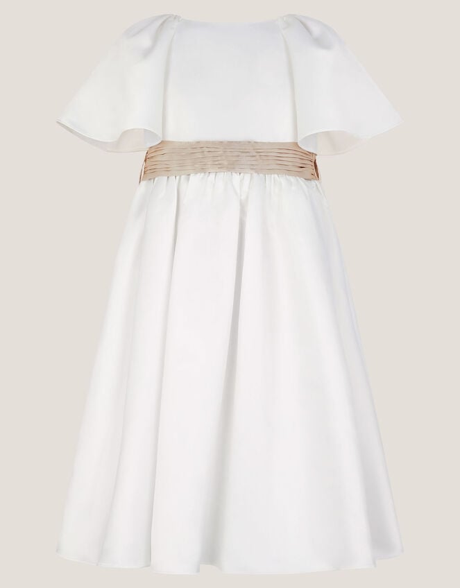 Angelica Satin Bow Duchess Dress, Ivory (IVORY), large