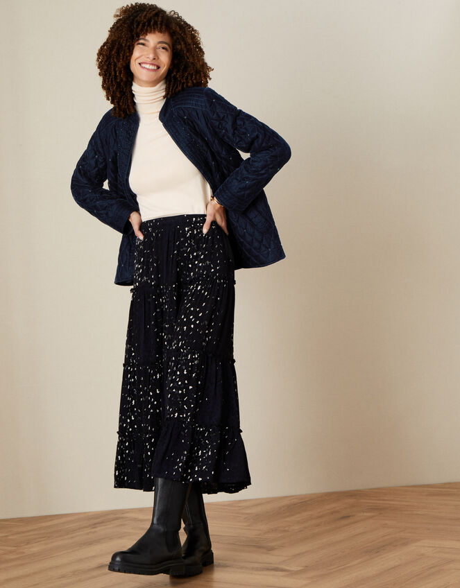 Quilted Velvet Jacket, Blue (BLUE), large