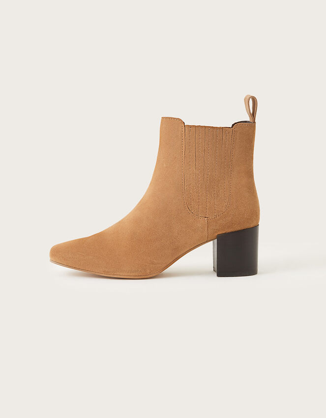 Square Toe Suede Chelsea Boots Tan Women's Shoes | Monsoon US.