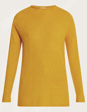 Pia Pocket Sweater, Yellow (OCHRE), large