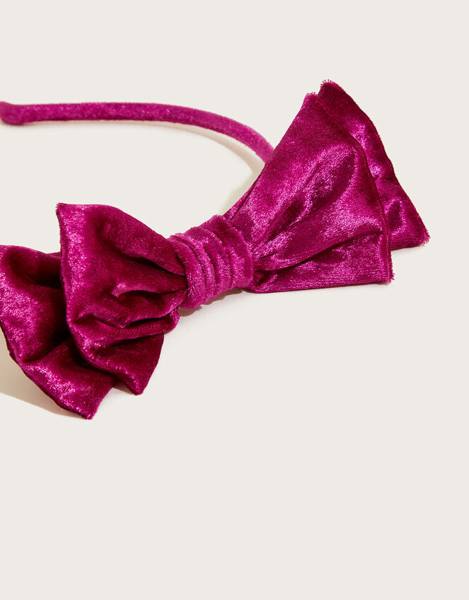 Large Velvet Bow Headband, , large