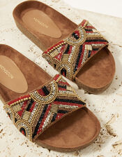 Embellished Strap Footbed Sandals, Multi (MULTI), large
