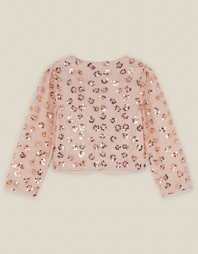 Lisbeta Floral Sequin Jacket, White (WARM IVORY), large