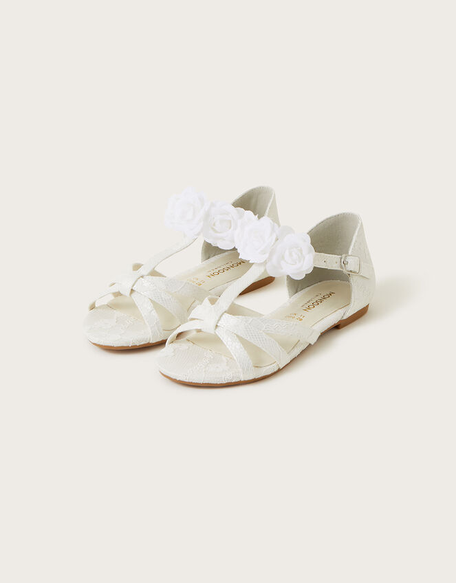 Bridal Corsage Sandals, Ivory (IVORY), large