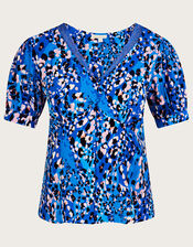 Dixie Print Top with LENZING™ ECOVERO™ , Teal (TEAL), large