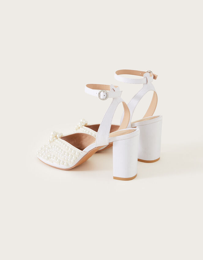 Pearl Bridal Block Heeled Sandals, Ivory (IVORY), large