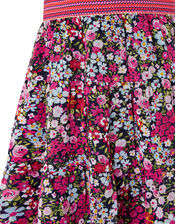 Ditsy Floral Midi Skirt in Recycled Fabric, Pink (PINK), large
