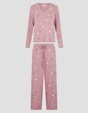 Sabrina Spot Long Pyjamas Set, Pink (BLUSH), large