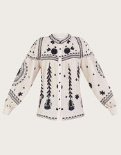 Floral Blouse, Ivory (IVORY), large