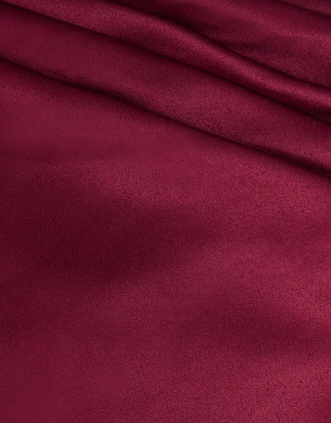Cowl Neck Satin Prom Dress, Red (BURGUNDY), large