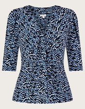 Gio Print Blouse, Black (BLACK), large