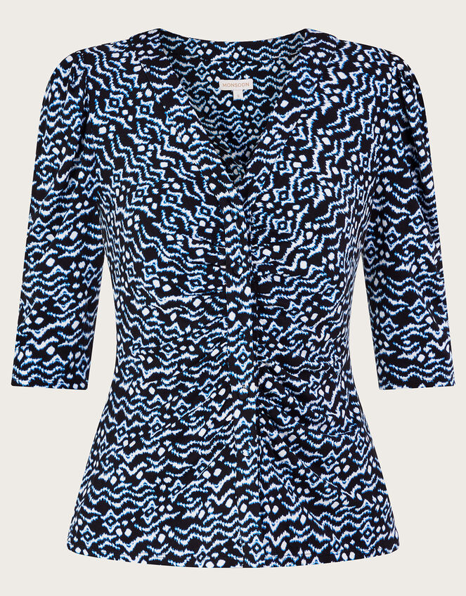 Gio Print Blouse, Black (BLACK), large