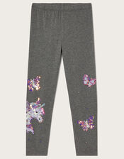 Unicorn Butterfly Leggings, Grey (GREY), large